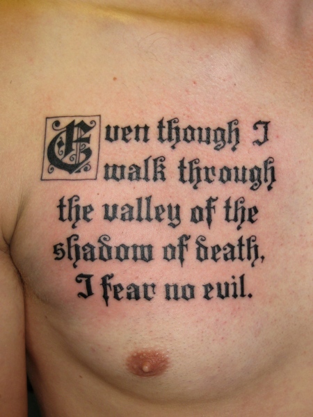 Posted in Tattoos with tags bible blog chest hogarth quote tattoo