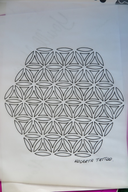 Flower of life drawing for dot shading. It has no border so could be joined for repeats of pattern.